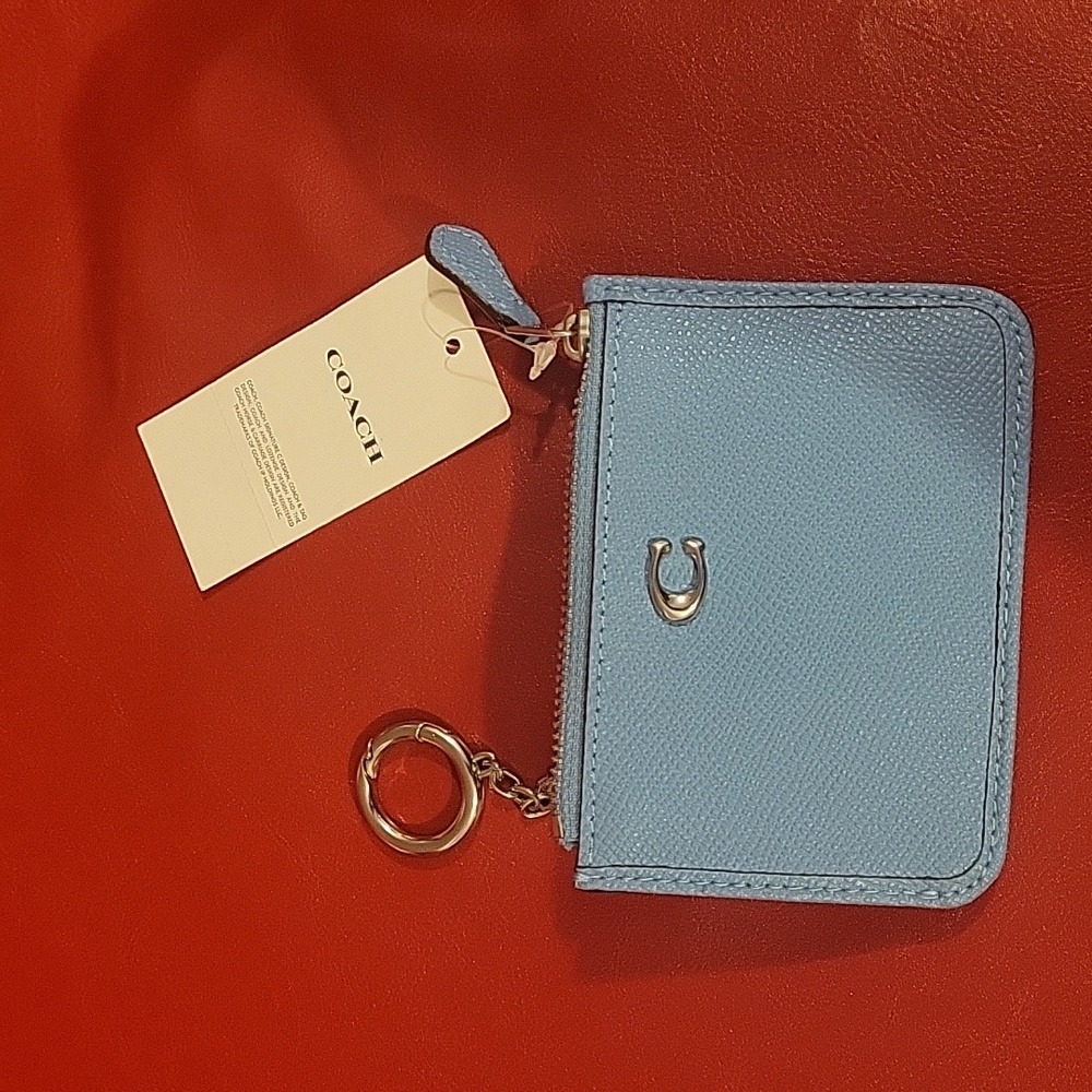 New Coach leather blue wallet